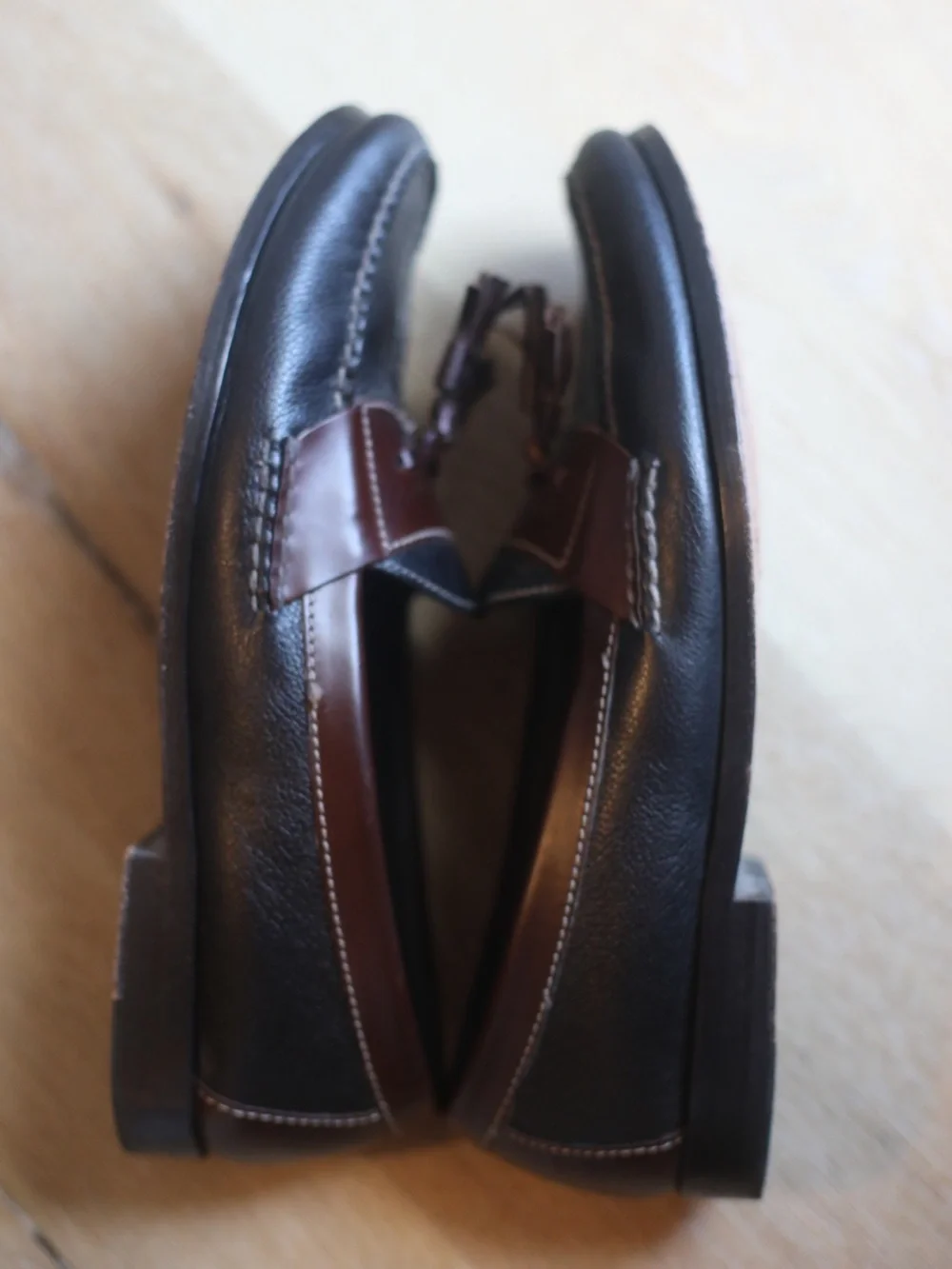 Cole Haan Two-Tone Brown Leather Tassel Loafers 9.5